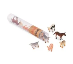 ANIMALI FATTORIA IN TUBO 4-8 CM - SET DA 10 PEZZI