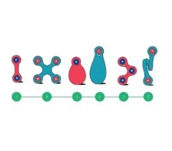 COSTRUZIONI MAGNETICHE CLIXO - PACK 18 PEZZI ROSA-TURCHESE -Magasin De Jouets Pour Bébés Et Tout-Petits costruzioni magnetiche clixo itsy pack 18 pezzi verde c6 cl itsy ft 3