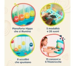 HIPPO POP - TASTIERA CON LUCI -Magasin De Jouets Pour Bébés Et Tout-Petits hippo pop tastiera pianoforte con luci btoys 3