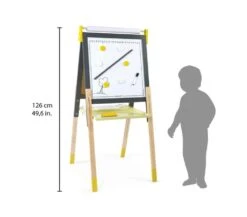 LAVAGNA REGOLABILE IN ALTEZZA GRIGIA E GIALLA - JANOD -Magasin De Jouets Pour Bébés Et Tout-Petits lavagna regolabile in altezza grigia e gialla janod 5