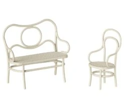 Maileg MICRO - SET TAVOLINO DA CAFFE' BIANCO TOPINI PICCOLI