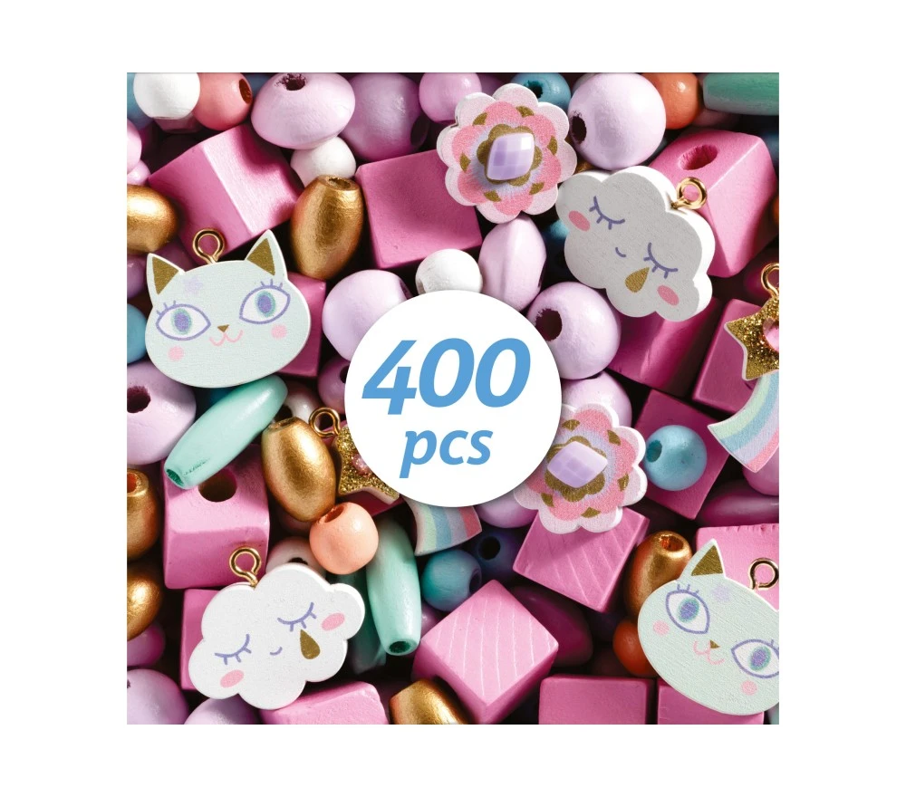 Djeco PERLE IN LEGNO - GATTI E ARCOBALENI 5 Djeco PERLE IN LEGNO - GATTI E ARCOBALENI – Image 3