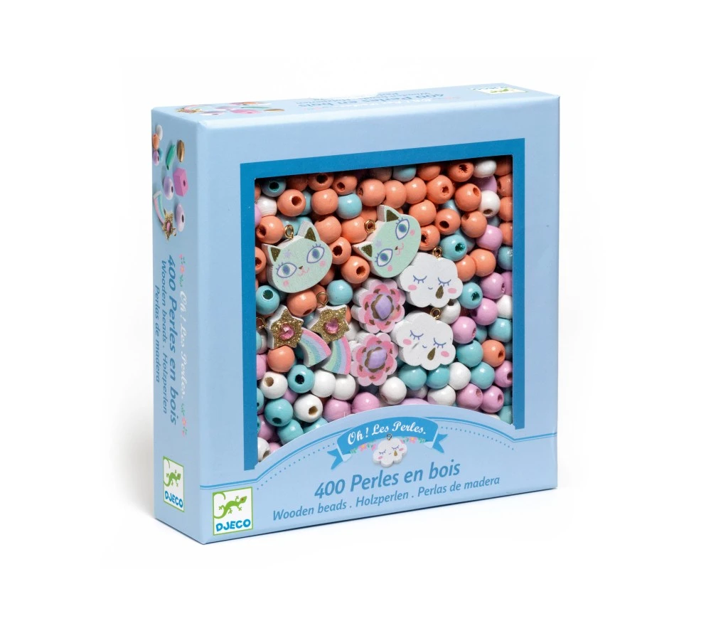 Djeco PERLE IN LEGNO - GATTI E ARCOBALENI 3 Djeco PERLE IN LEGNO - GATTI E ARCOBALENI