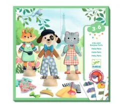 Djeco PERSONAGGI IN LEGNO CON STICKERS ATTACCA STACCA- HELLO PARIS