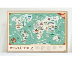 POPPIK - POSTER E STICKERS PLANISFERO WORLD TOUR