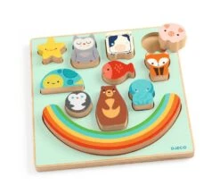 Djeco PUZZLE IN LEGNO E GIOCO DI EQUILIBRIO - PUZZ E BOUM