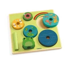 Djeco PUZZLE IN LEGNO E GIOCO IMPILABILE - PUZZ E STACK