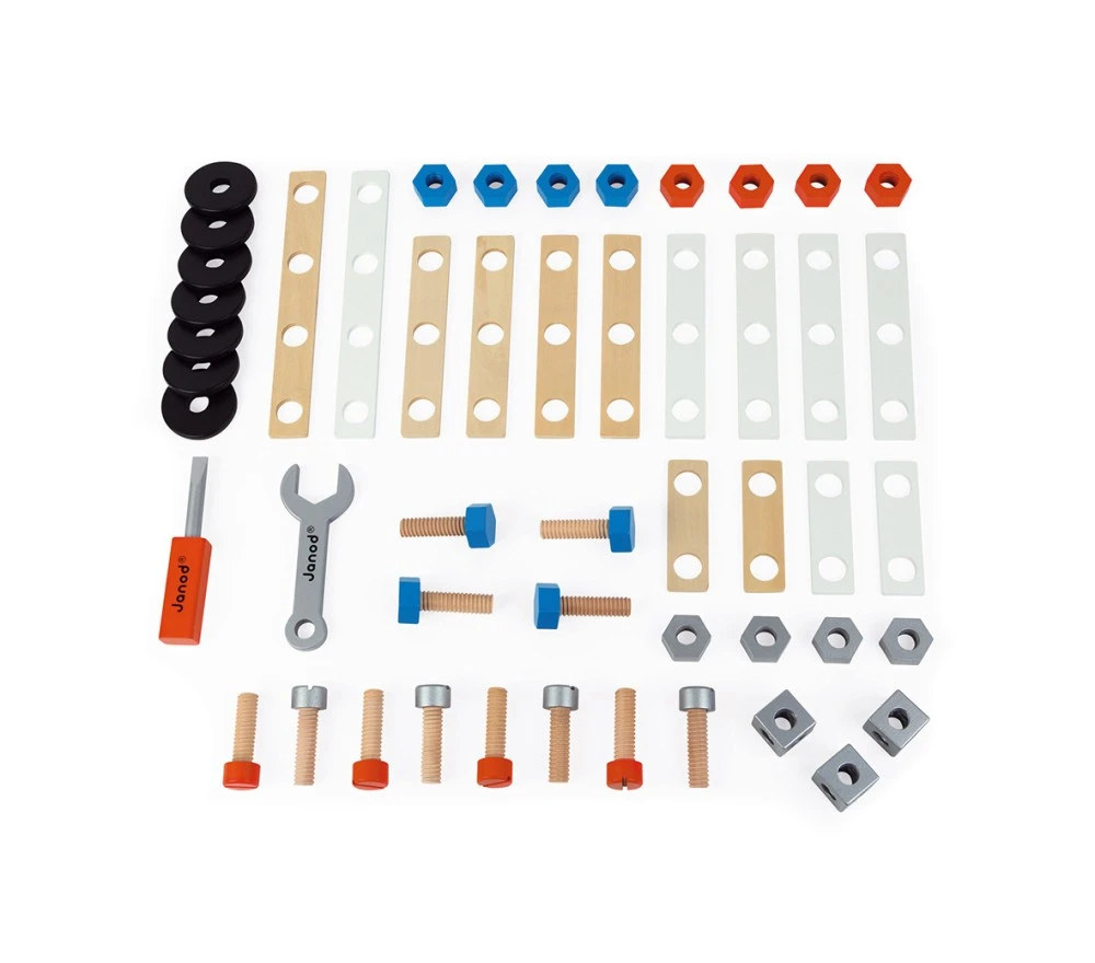 Janod SET COSTRUZIONI BRICOLO - 50 PEZZI 5 Janod SET COSTRUZIONI BRICOLO - 50 PEZZI – Image 3