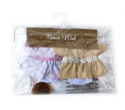 SET DUE VESTITI PEPOTES - ABITO TOILE ROSA E ABITO QUADRETTI GIALLO