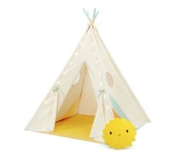 TENDA GIOCO RAINBOW IN COTONE CON CUSCINO E LUCI